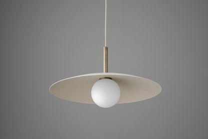 Modern Disc Pendant Light with Brass Accent & G9 Socket