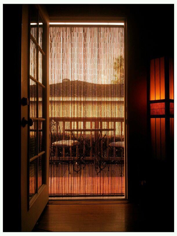 Dark Brown Handmade Bamboo Beaded Curtain, Doorway & Room Divider