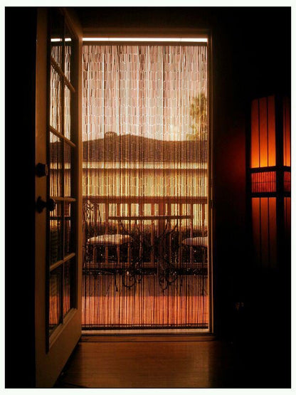 Dark Brown Handmade Bamboo Beaded Curtain, Doorway & Room Divider