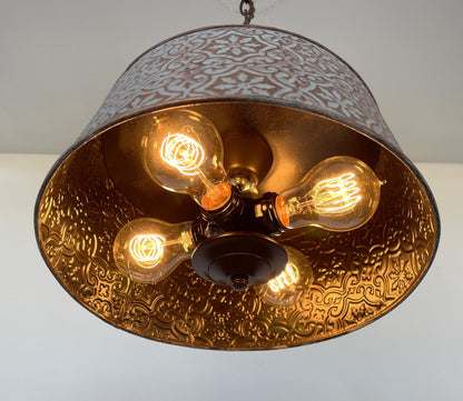 Ornate Copper Farmhouse Chandelier with Adjustable Chain