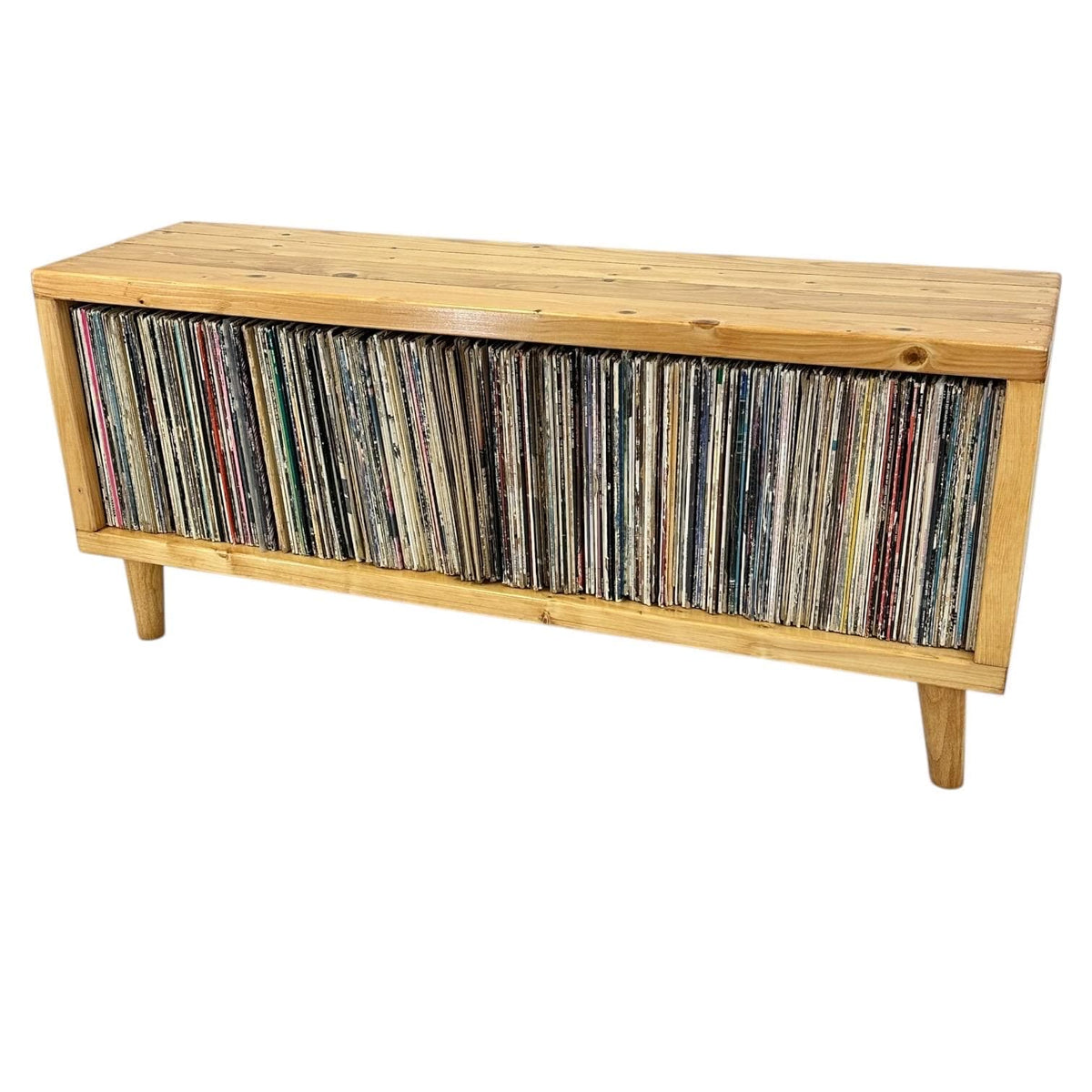 Mid Century Modern Record Cabinet: Handmade Vinyl Record Storage - Custom