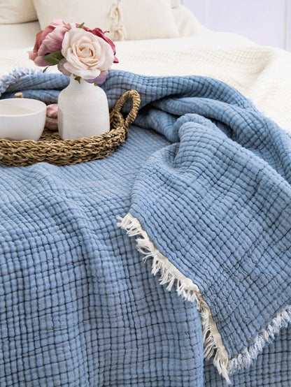Organic Turkish Cotton Muslin Comforter: King Size Boho Quilt