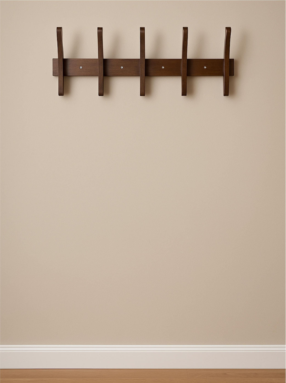 Large Wooden Wall Hanger, Mid-Century Modern Coat Rack,  5-Hook Wooden Hanger, Wall Organizer, Modern Entryway Decor, Handcrafted