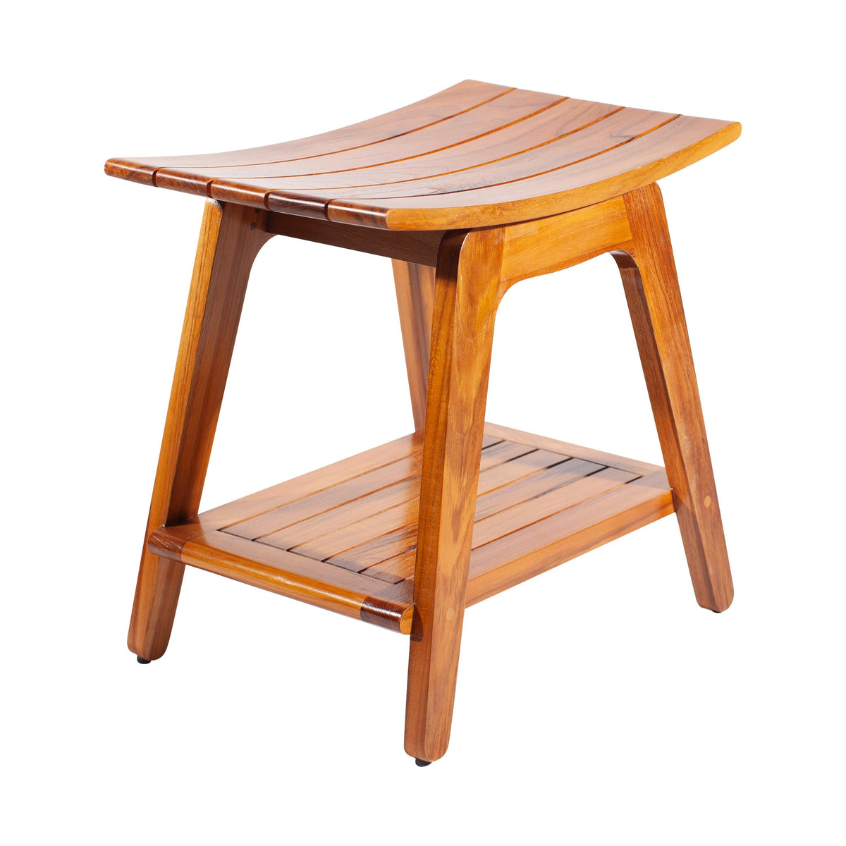 Teak Wood Stool Chair - For Shower, Bedroom, Living Room, Outdoors 18.5" x 14" x 18.5"