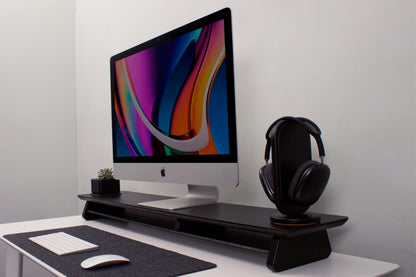 Maple Wood Monitor Stand: Desk Organizer Shelf
