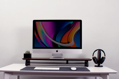 Maple Wood Monitor Stand: Desk Organizer Shelf