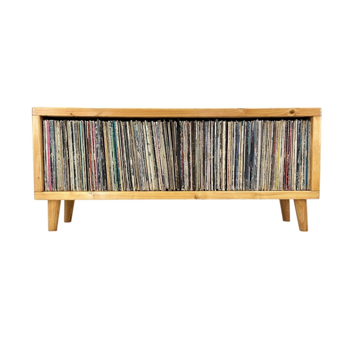 Mid Century Modern Record Cabinet: Handmade Vinyl Record Storage - Custom