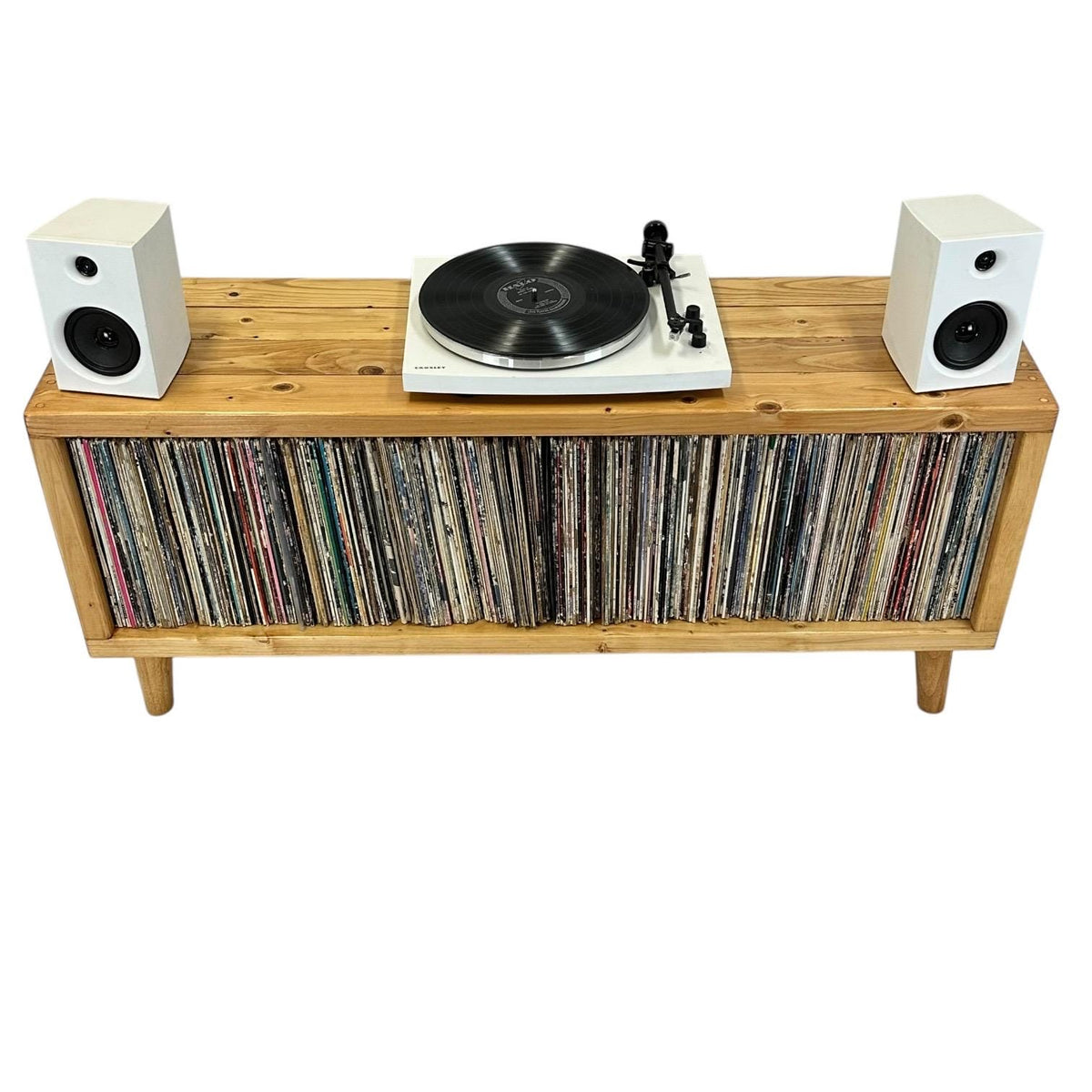 Mid Century Modern Record Cabinet: Handmade Vinyl Record Storage - Custom