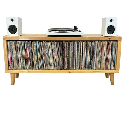 Mid Century Modern Record Cabinet: Handmade Vinyl Record Storage - Custom