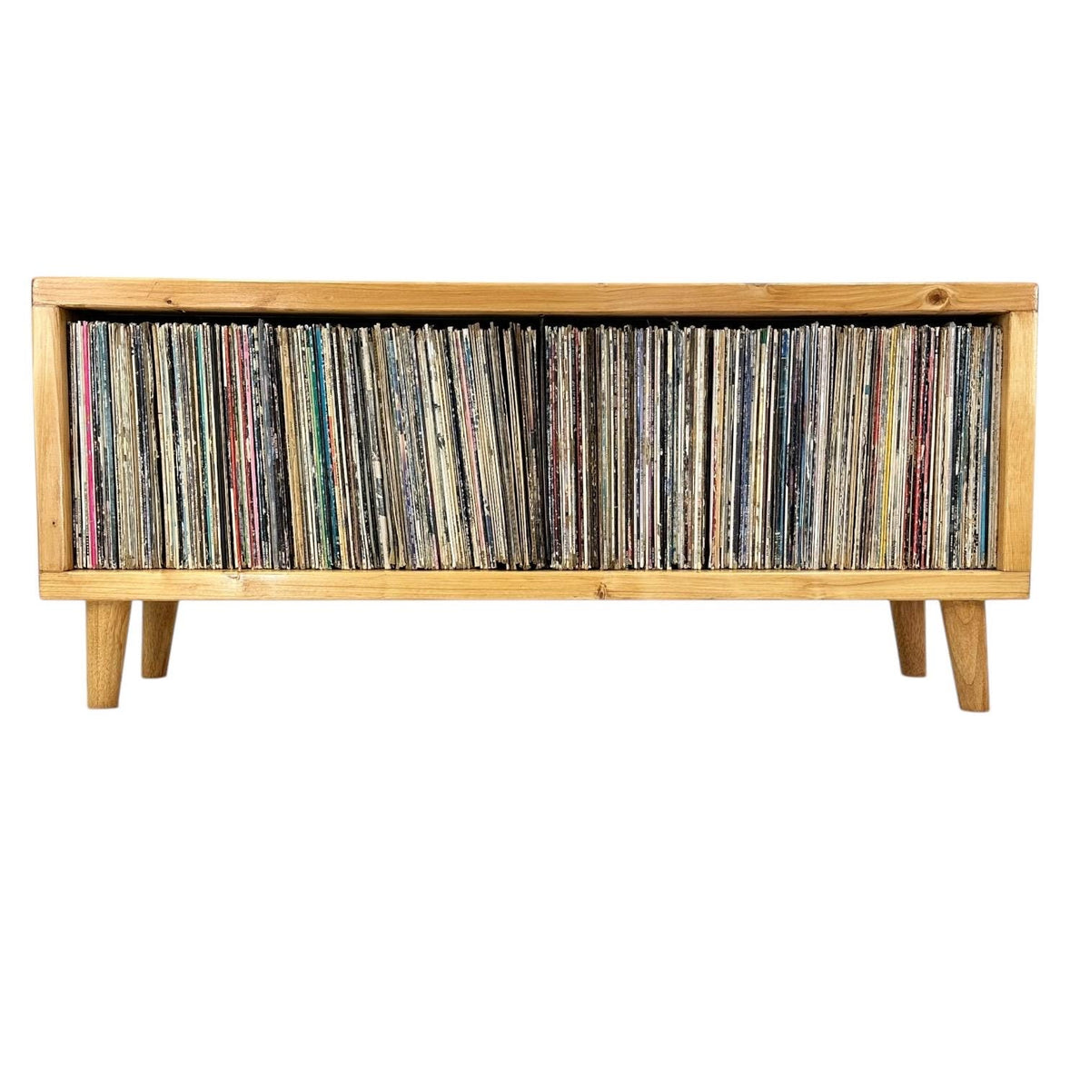 Mid Century Modern Record Cabinet: Handmade Vinyl Record Storage - Custom