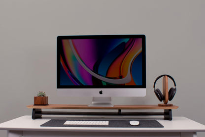 Maple Wood Monitor Stand: Desk Organizer Shelf