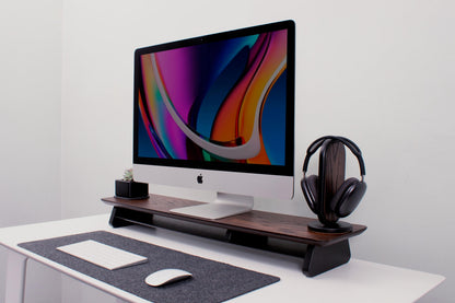 Maple Wood Monitor Stand: Desk Organizer Shelf