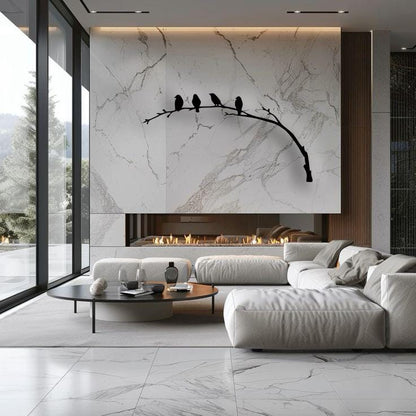 Birds on Branch Metal Wall Art: Wall Decor Nature Lover