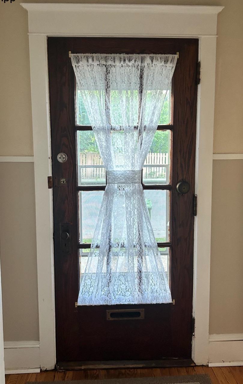 Floral Lace French Door Curtain Panel, Custom Sheer Window Curtain