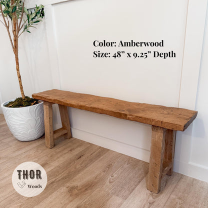 Customizable Rustic Bench w/ A-Frame Legs, Handmade