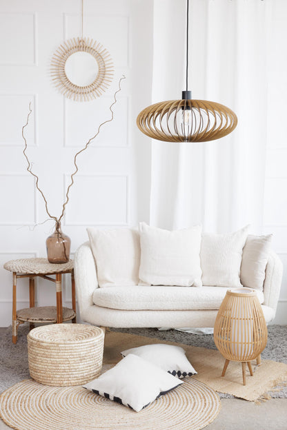 Modern Wood Pendant Light in Walnut or Oak HDF