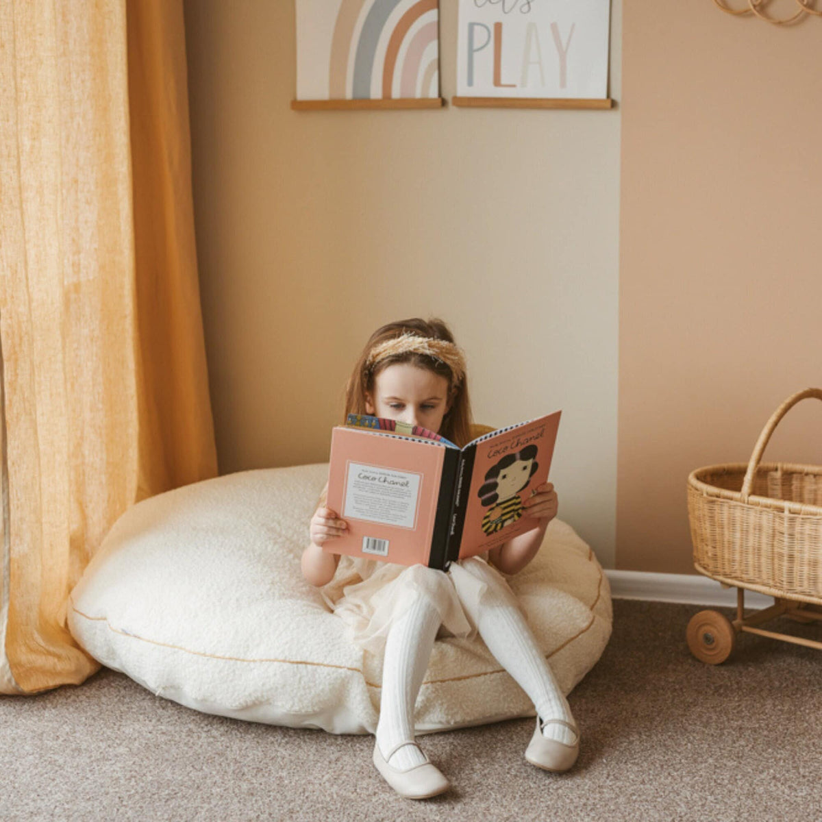 Pouf floor cushion round reading nook gifts for kids, perfect floor pillow for nursery playroom, available in different colors by minicamp
