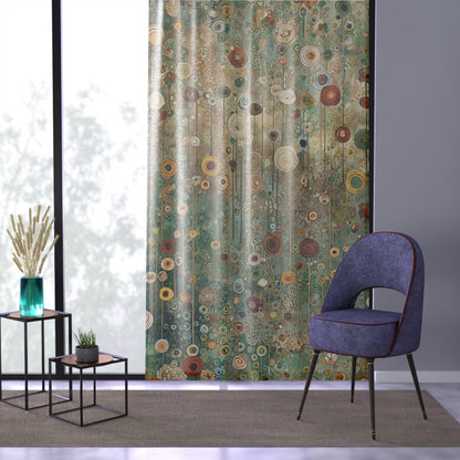 Woodland Floral Sheer Curtain Panel with 4" Rod Pocket, 50" x 84"