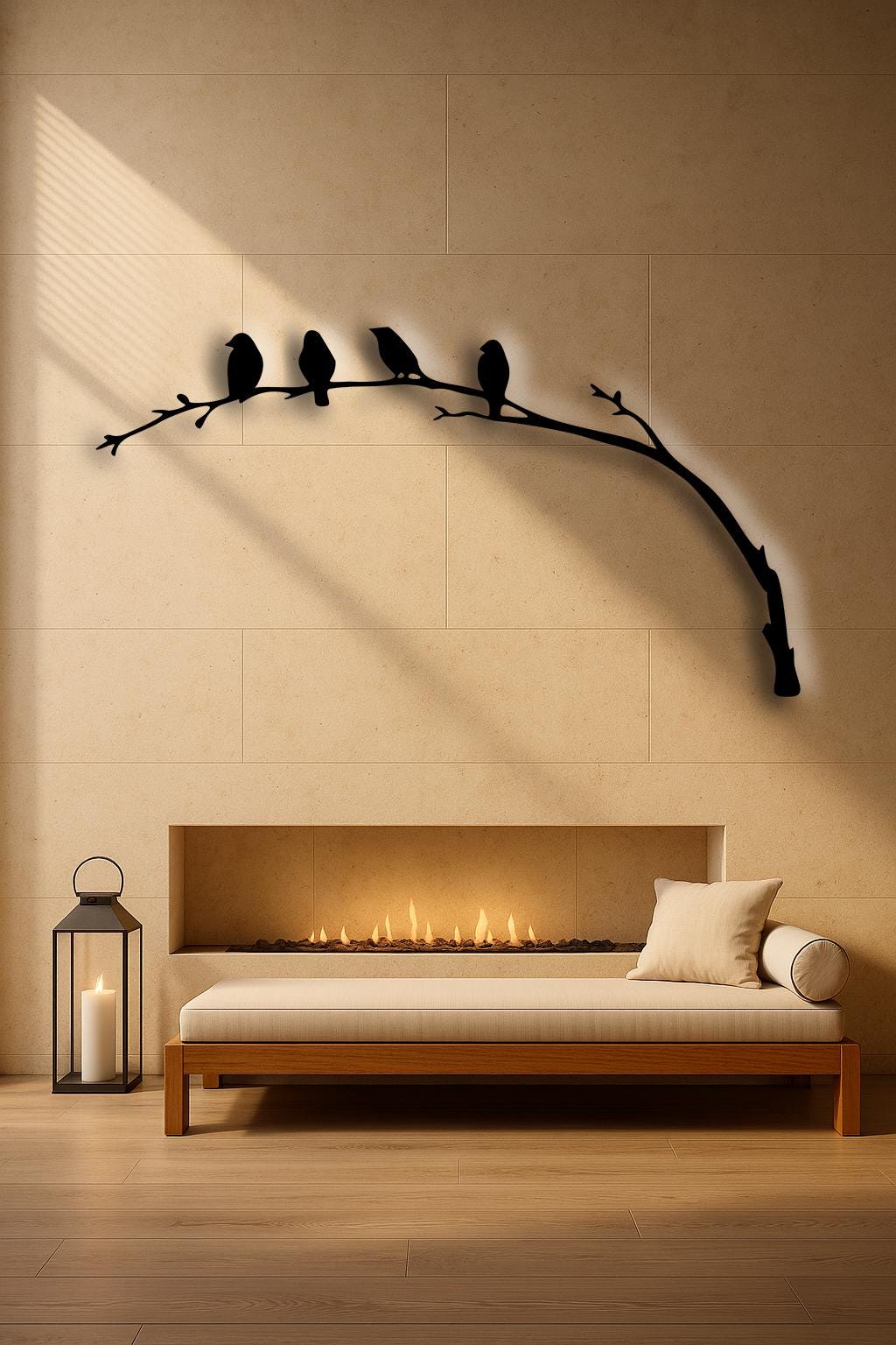 Birds on Branch Metal Wall Art: Wall Decor Nature Lover