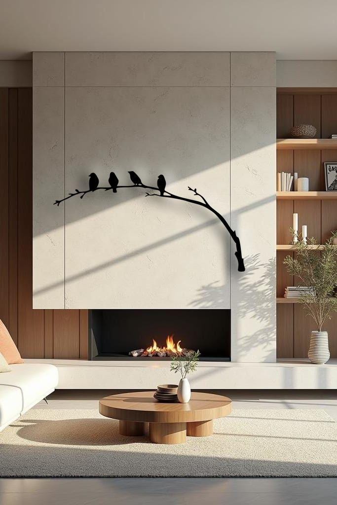 Birds on Branch Metal Wall Art: Wall Decor Nature Lover
