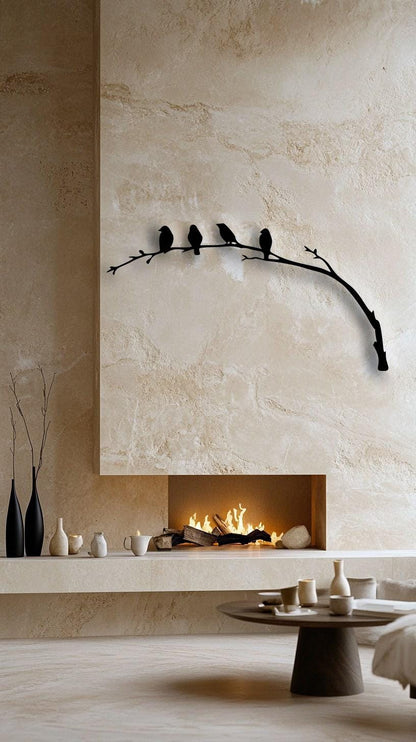Birds on Branch Metal Wall Art: Wall Decor Nature Lover