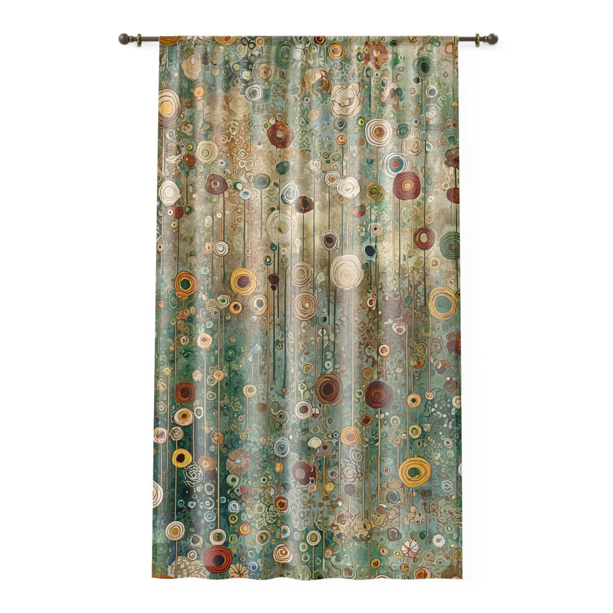 Woodland Floral Sheer Curtain Panel with 4" Rod Pocket, 50" x 84"
