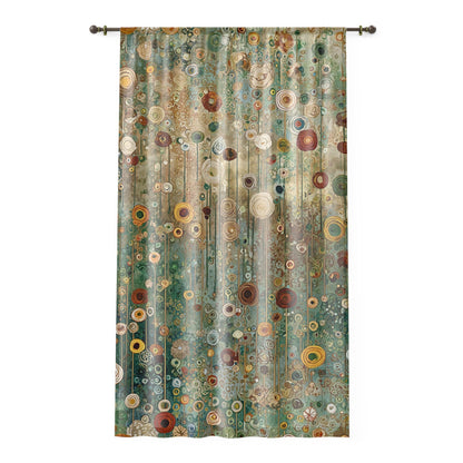 Woodland Floral Sheer Curtain Panel with 4" Rod Pocket, 50" x 84"