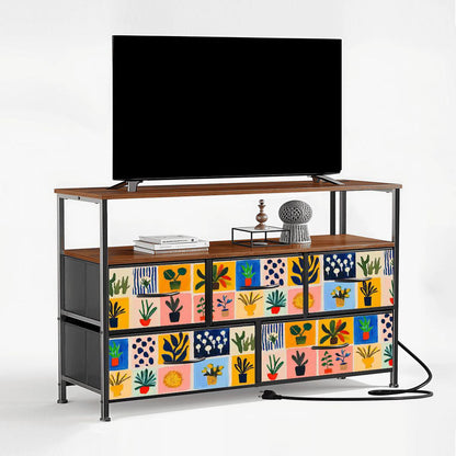 Matisse 5 chest of drawers TV stand dresser, industrial console, tv media console cabinet, living room cabinet, gouache pink storage cabinet