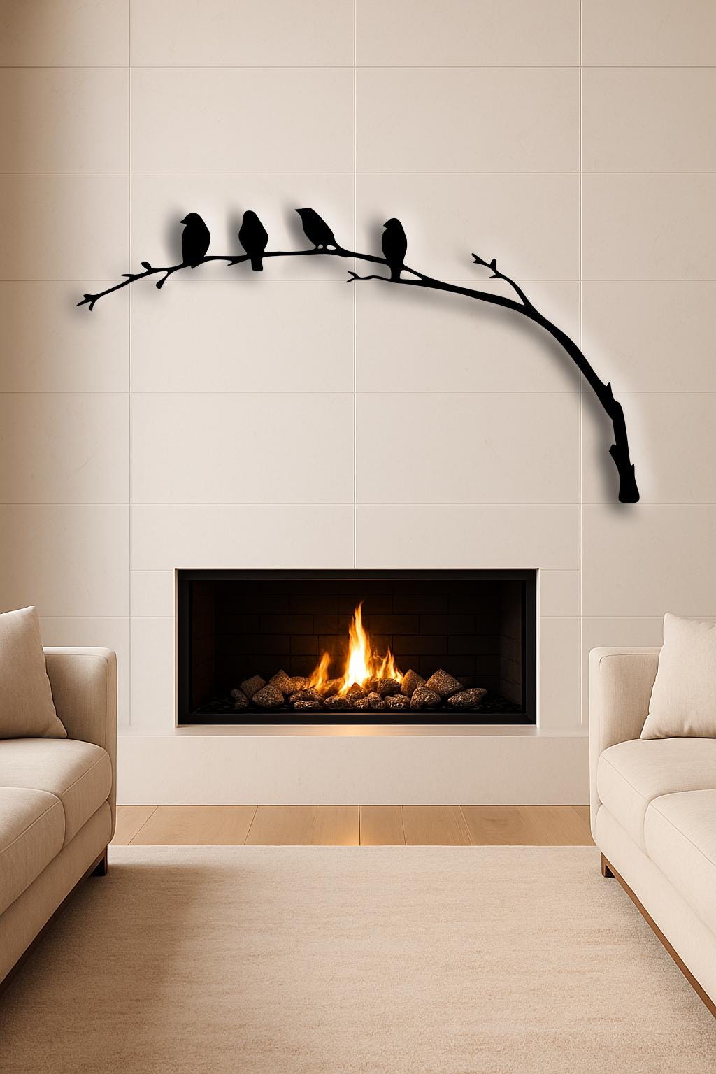 Birds on Branch Metal Wall Art: Wall Decor Nature Lover