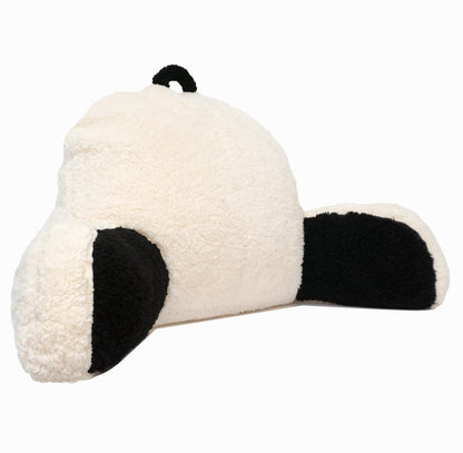 Cream Sherpa Bed Reading Pillow | Memory Foam Backrest with Arms