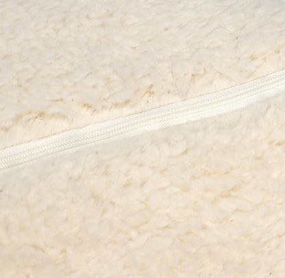 Cream Sherpa Bed Reading Pillow | Memory Foam Backrest with Arms