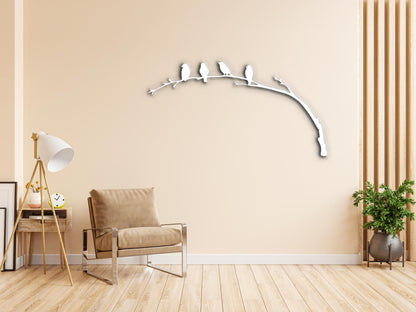 Birds on Branch Metal Wall Art: Wall Decor Nature Lover