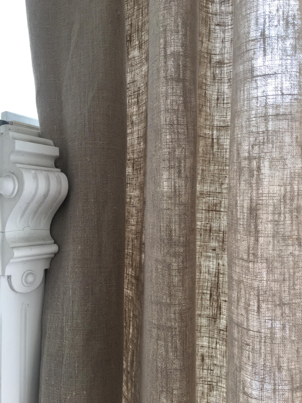 Rustic Linen Curtain, Heavy Linen Curtain Panel, Natural Burlap Curtain Panel, Living Room Linen Curtain, Window Natural Linen Curtain