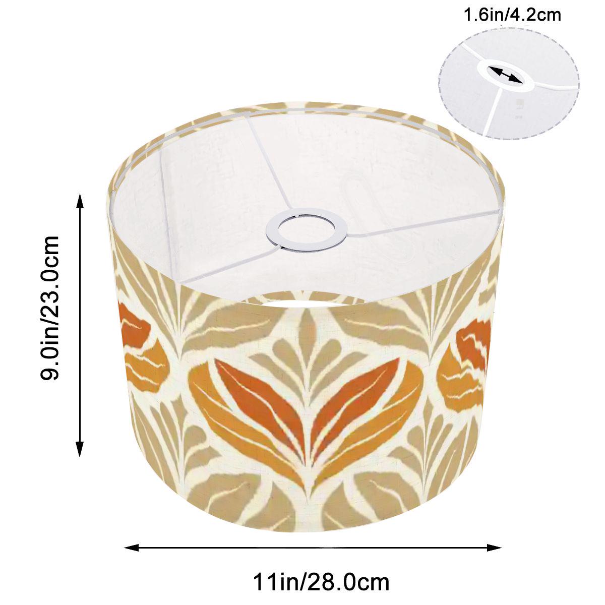 Mid century modern floor lamp wood floor lamp floral beige minimalist lamp for living room orange flower pattern retro design tripod lamp
