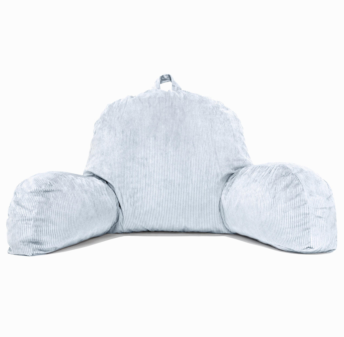 Cream Sherpa Bed Reading Pillow | Memory Foam Backrest with Arms