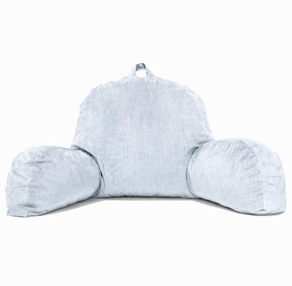 Cream Sherpa Bed Reading Pillow | Memory Foam Backrest with Arms