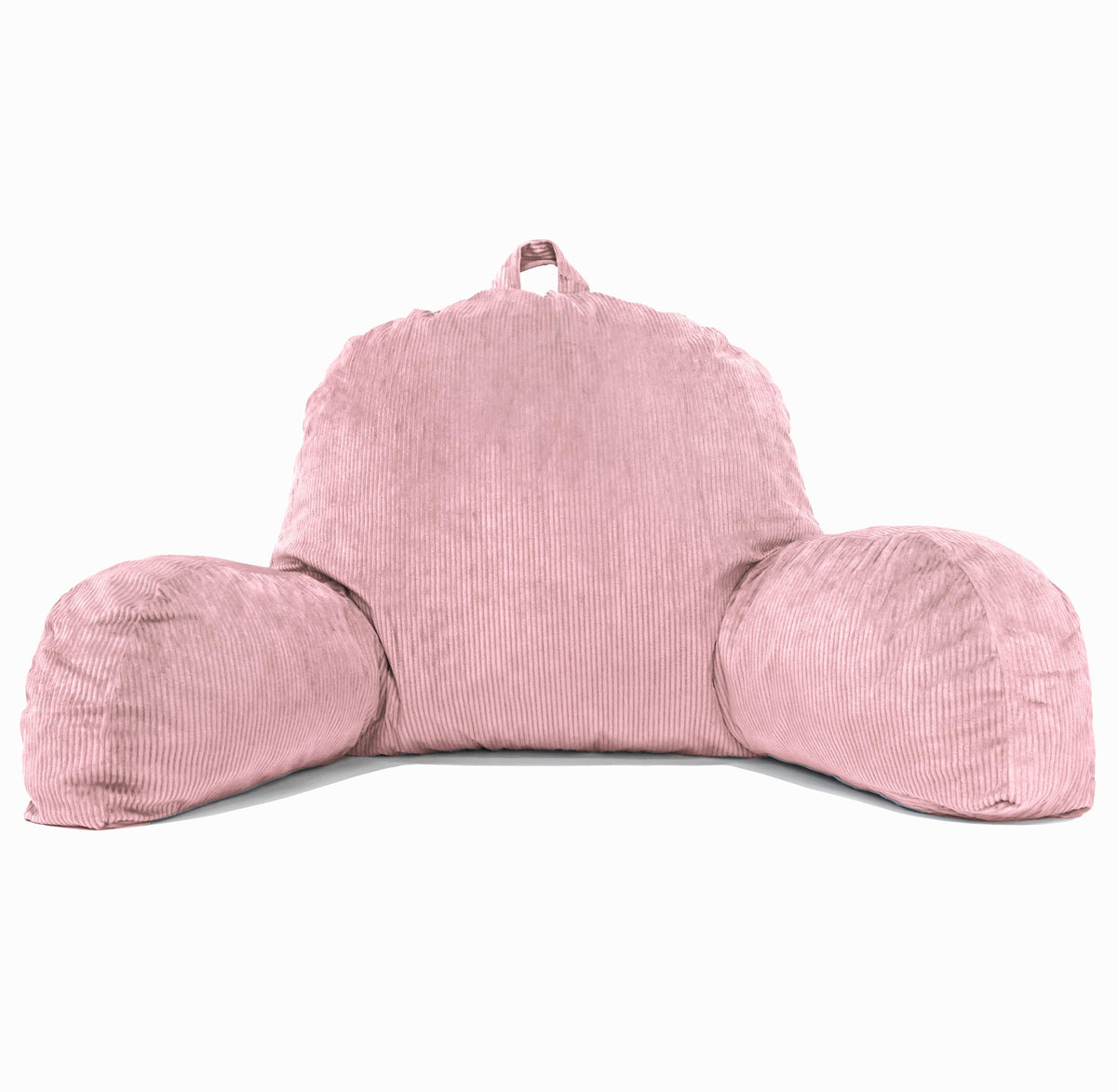 Cream Sherpa Bed Reading Pillow | Memory Foam Backrest with Arms