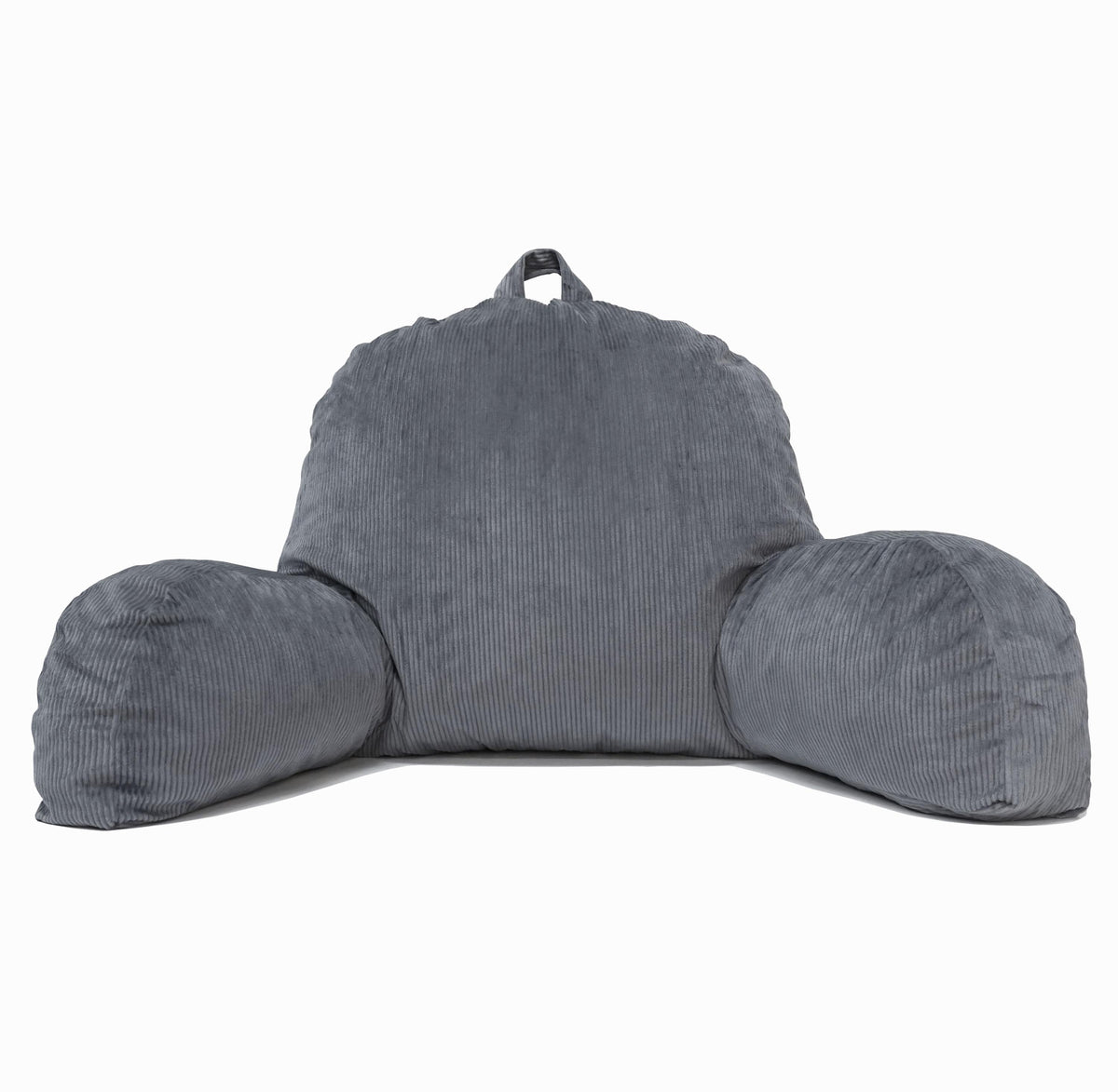 Cream Sherpa Bed Reading Pillow | Memory Foam Backrest with Arms