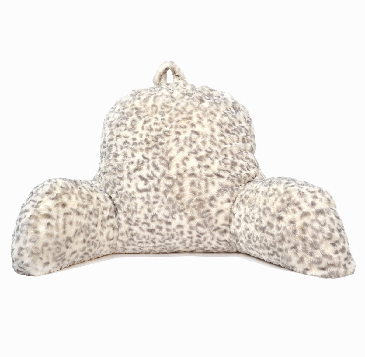 Cream Sherpa Bed Reading Pillow | Memory Foam Backrest with Arms