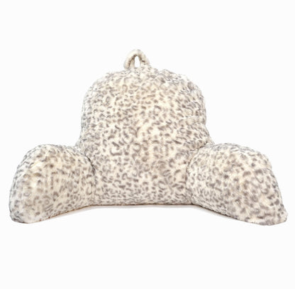 Cream Sherpa Bed Reading Pillow | Memory Foam Backrest with Arms