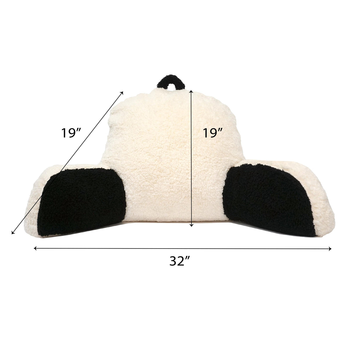 Cream Sherpa Bed Reading Pillow | Memory Foam Backrest with Arms