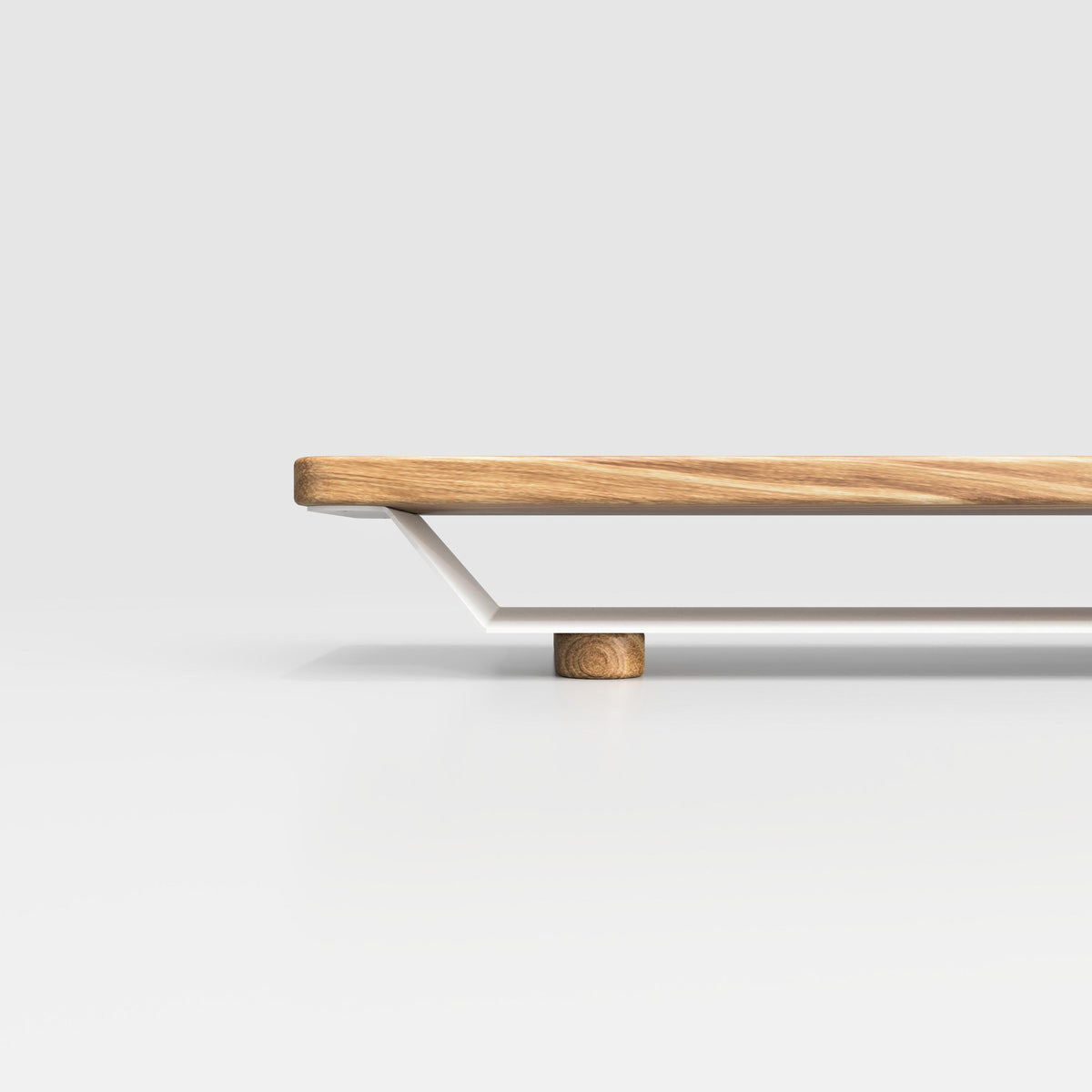 Solid Oak Monitor Stand Riser with Storage Shelf - Large Modern Desk Organizer - Black or White Base