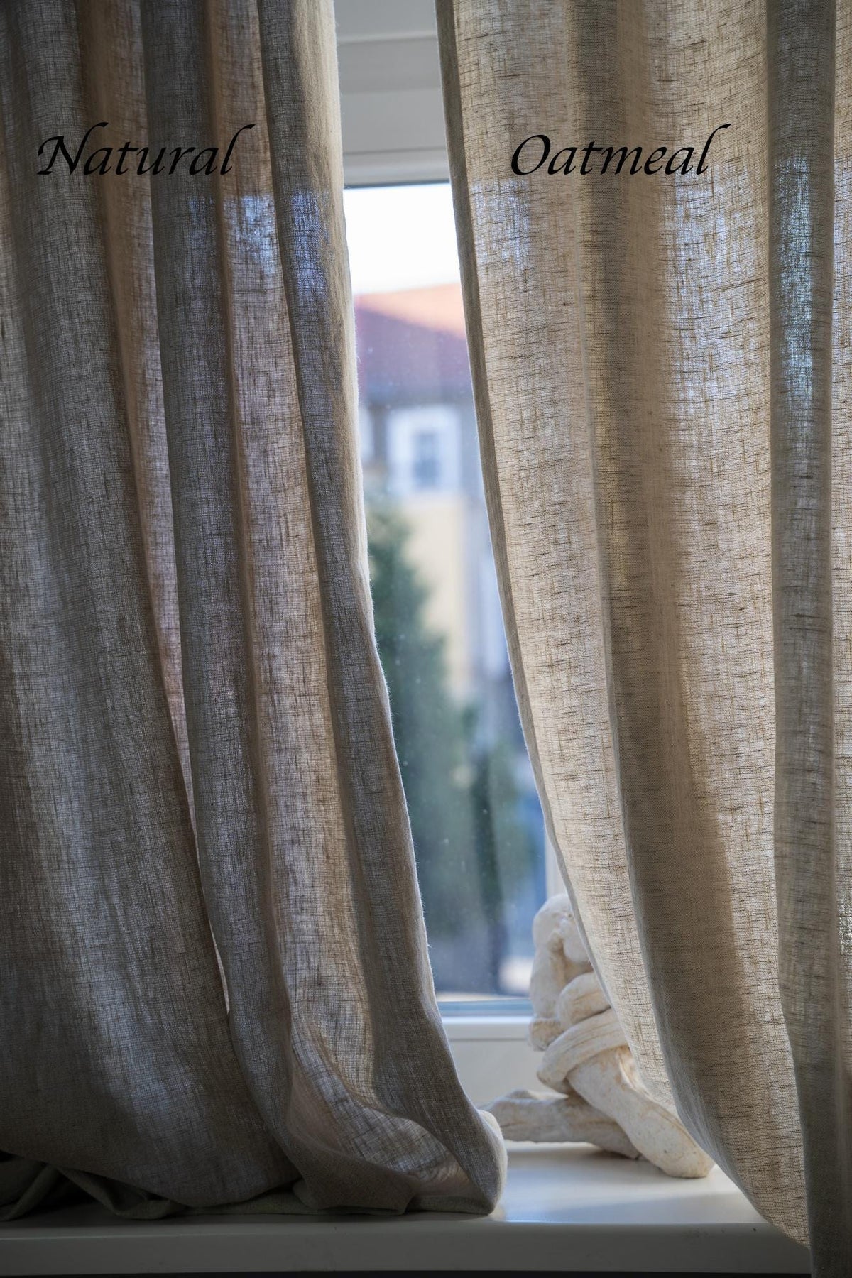 Rustic Linen Curtain, Heavy Linen Curtain Panel, Natural Burlap Curtain Panel, Living Room Linen Curtain, Window Natural Linen Curtain