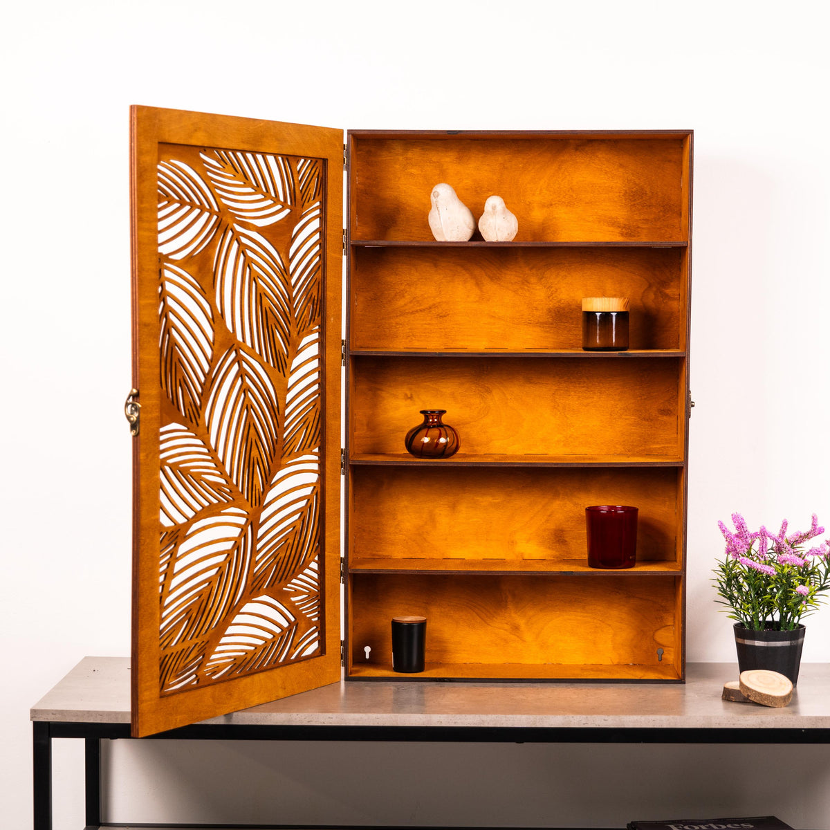 Wooden Bathroom Wall Cabinet, Wall Mounted Medicine Cabinet, Rustic Bathroom Storage Cabinet,Wall Cabinet With Door,Carved Wood Wall Cabinet