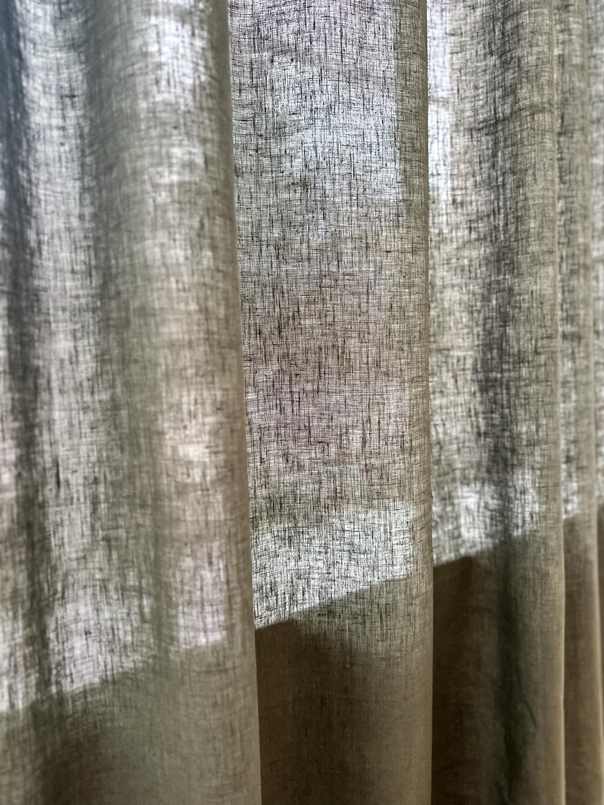 Stonewashed Linen Curtain Panels Set of 2 with Multifunctional Heading Tape