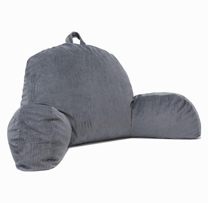 Cream Sherpa Bed Reading Pillow | Memory Foam Backrest with Arms