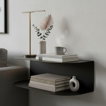 Wall Mounted Metal Nightstand Shelf for Small Bedrooms