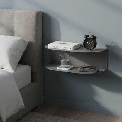 Wall Mounted Metal Nightstand Shelf for Small Bedrooms