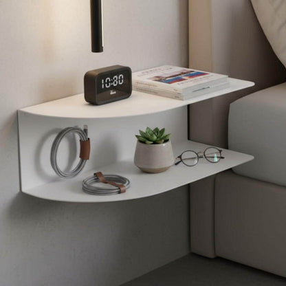 Wall Mounted Metal Nightstand Shelf for Small Bedrooms