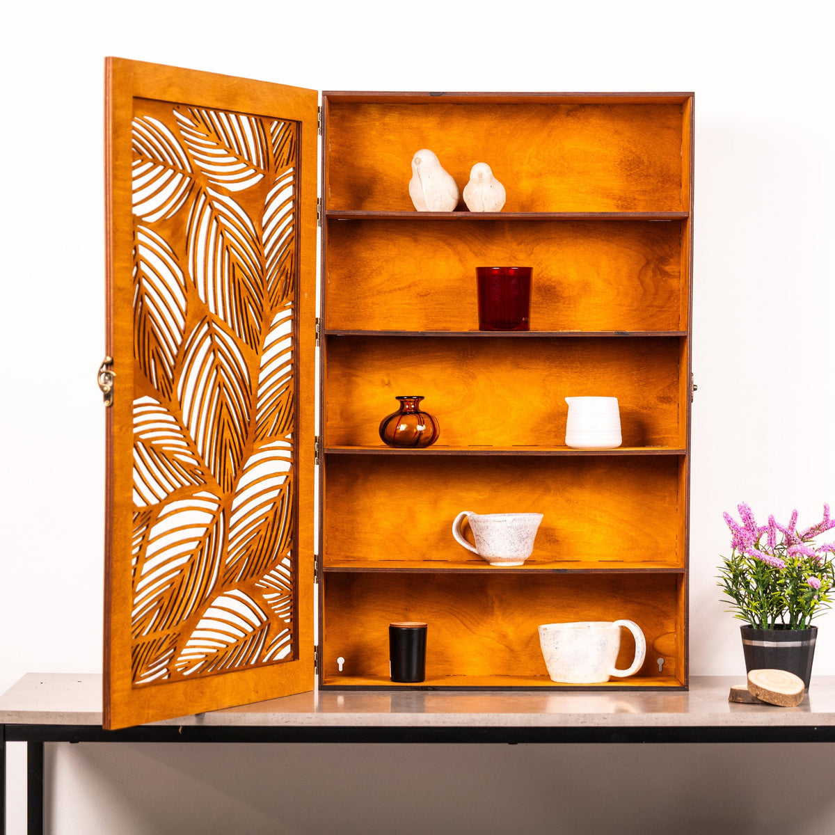 Wooden Bathroom Wall Cabinet, Wall Mounted Medicine Cabinet, Rustic Bathroom Storage Cabinet,Wall Cabinet With Door,Carved Wood Wall Cabinet